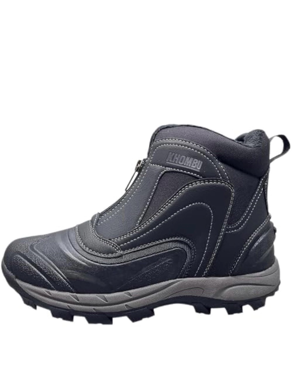 Khombu Men's Black and Gray Mason Waterproof Snow Boot